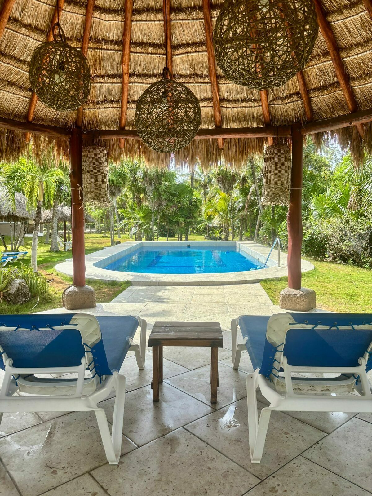 Coco's Villa — pool and palapa