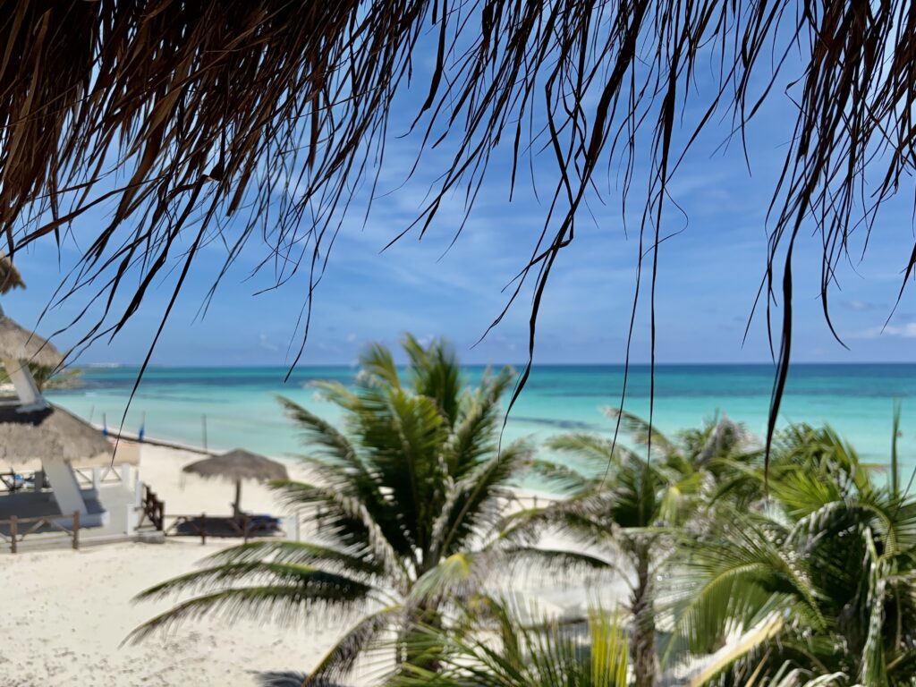 The beach at Playa del Secreto in front of Casa Chanty